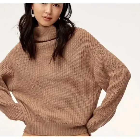 Wilfred Women's Montpellier Turtleneck Sweater Heather Constant Camel Size M - Picture 10 of 10